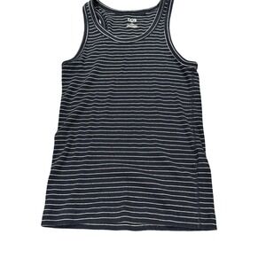 COS Women Navy White‎ Stripe Ribbed Tank Top Sleeveless Casual Size Medium
